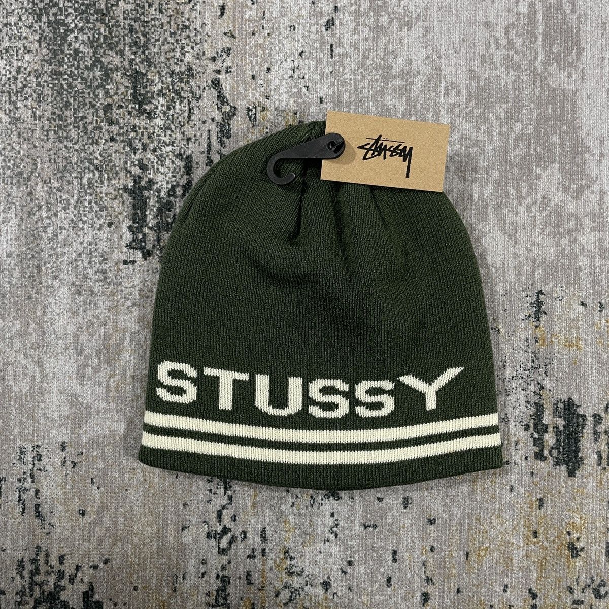 Other Stussy Stripe Skullcap Beanie Dark Green Size ONE SIZE - 1 Thumbnail