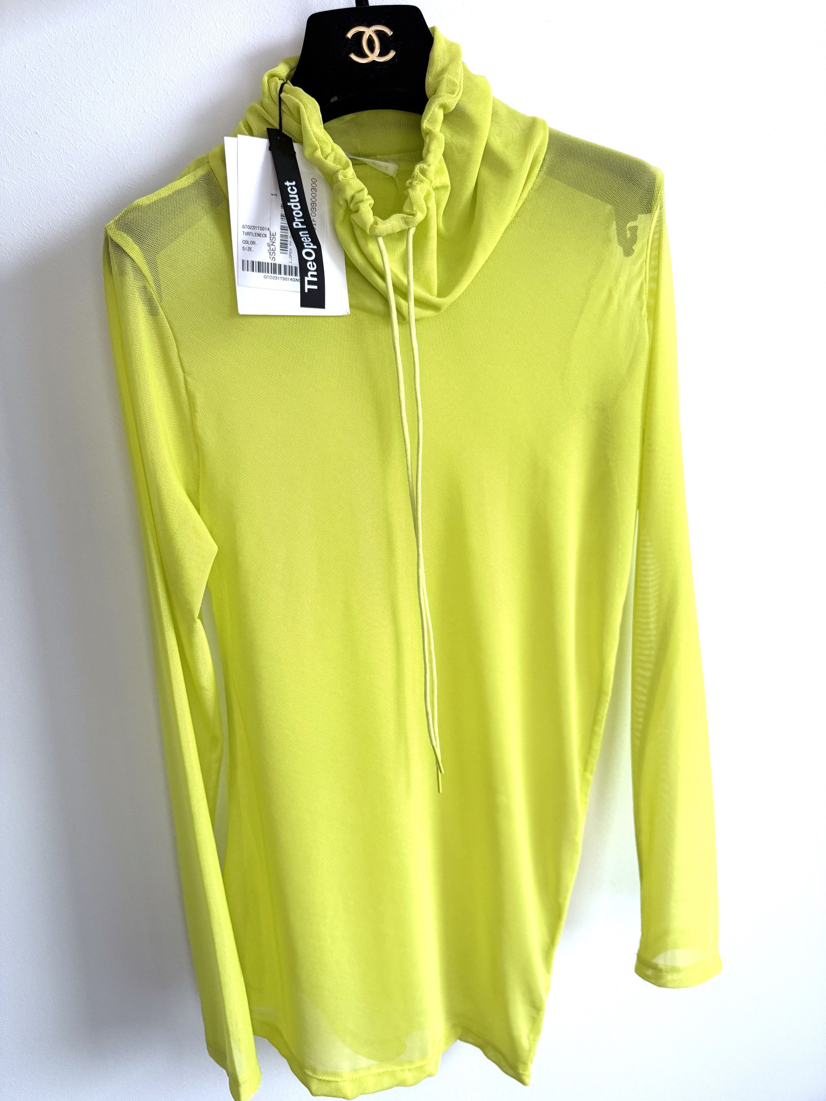 OPEN YY USD200 OPEN YY GREEN DRAWSTRING TURTLENECK TOP/BLOUSE Size S / US 4 / IT 40 - 2 Thumbnail