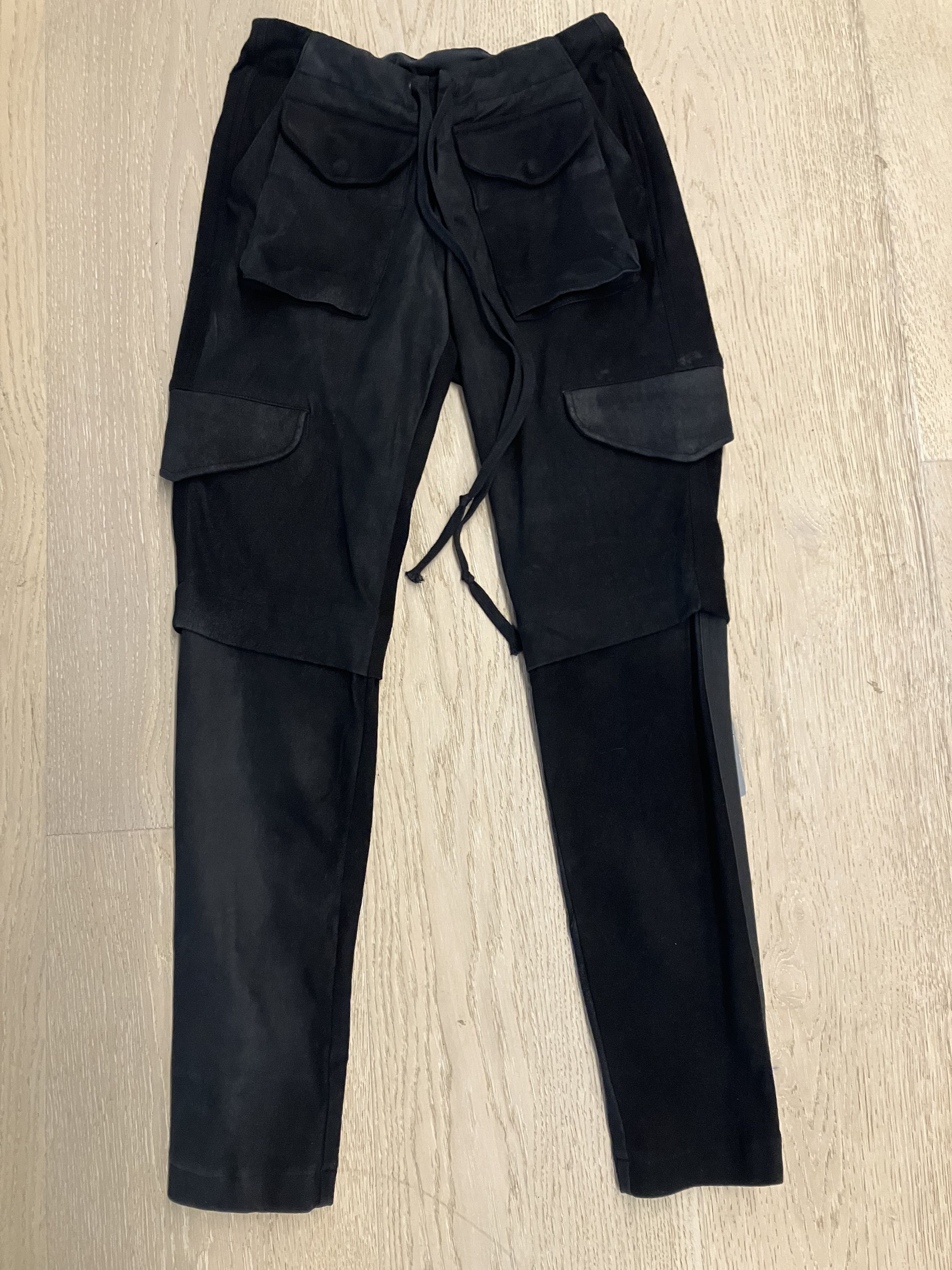 Greg Lauren $1800 Greg Lauren Black Leather Stretch Cargo Pant Size 0 Size US 28 / EU 44 - 1 Thumbnail