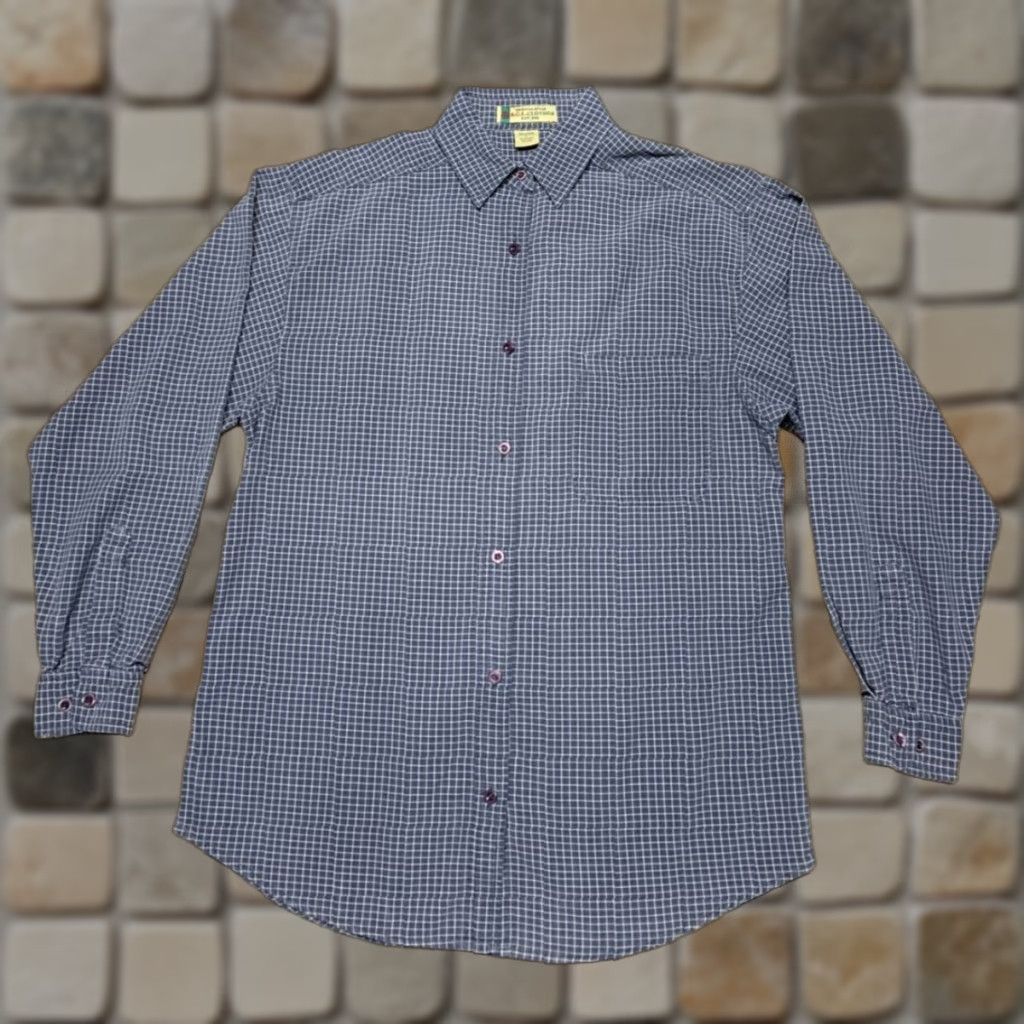 Vintage B.C.I. Clothing Shirt Mens Blue White Plaid Size Large Button Up Long Sleeve Size US L / EU 52-54 / 3 - 1 Thumbnail