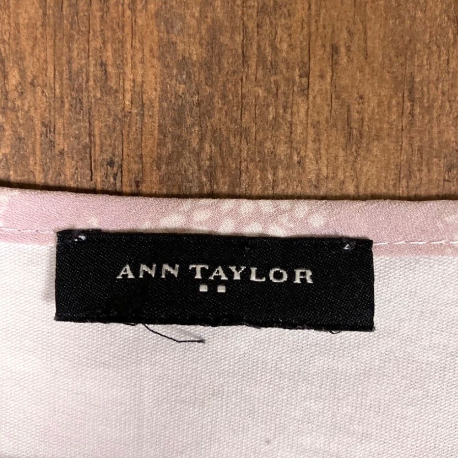 Vintage VINTAGE Ann Taylor Womens Tank Top Pink Cream Floral Lace Sleeveless Medium Camisole Shirt Size M / US 6-8 / IT 42-44 - 6 Thumbnail