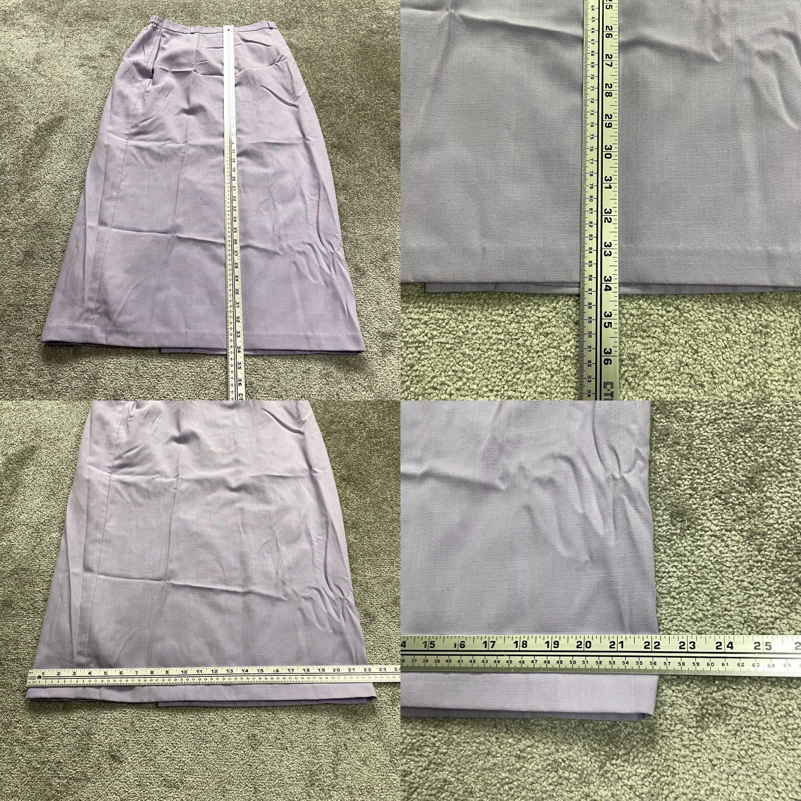 Vintage Sag Harbor Purple Long Skirt Womens 14 Elastic Side Waist Slit Workwear Knit Polyester Straight & Pencil Pattern Solid Size 36" / US 14 / IT 50 - 8 Thumbnail