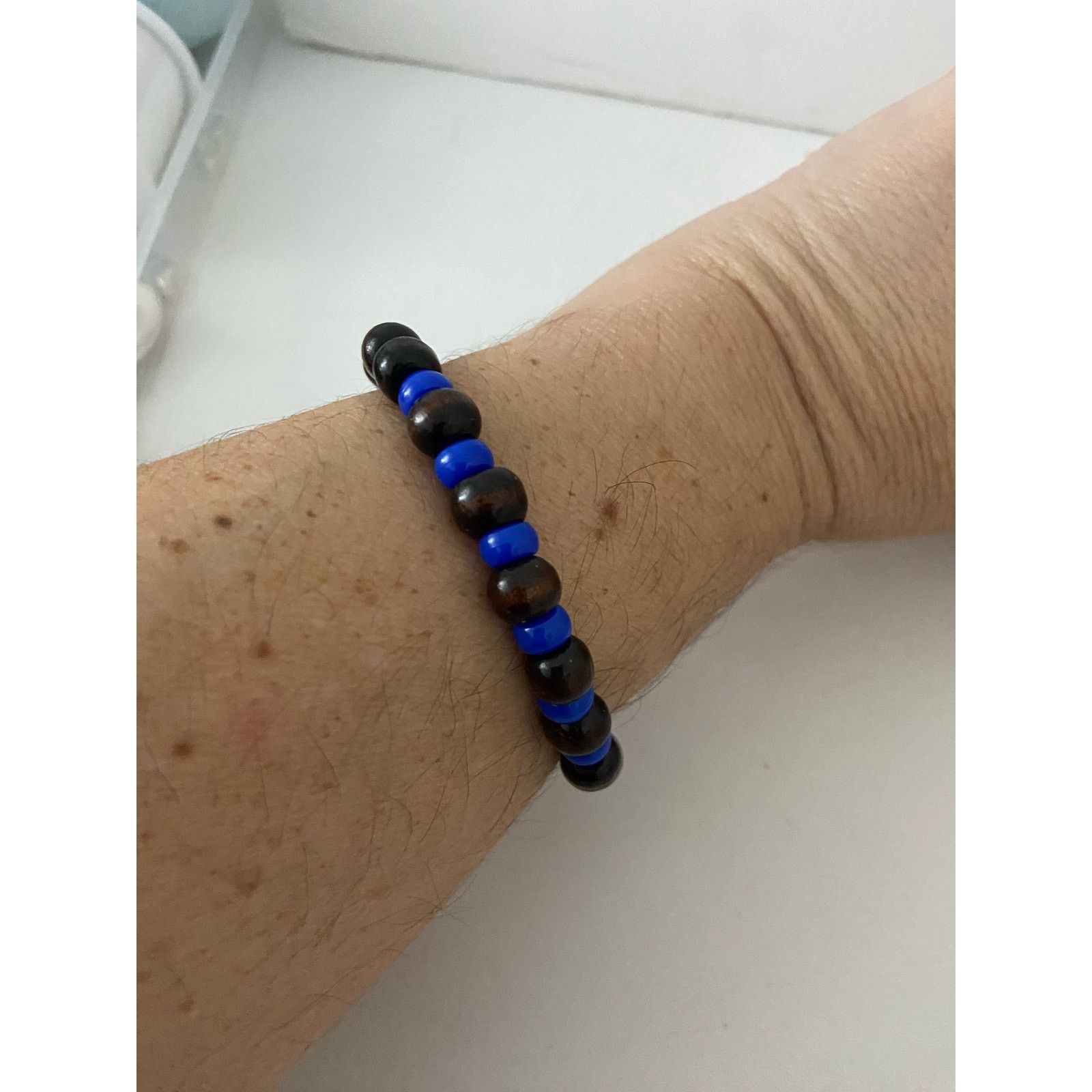 Handmade dark brown wood bead bracelet handmade Size ONE SIZE - 1 Thumbnail