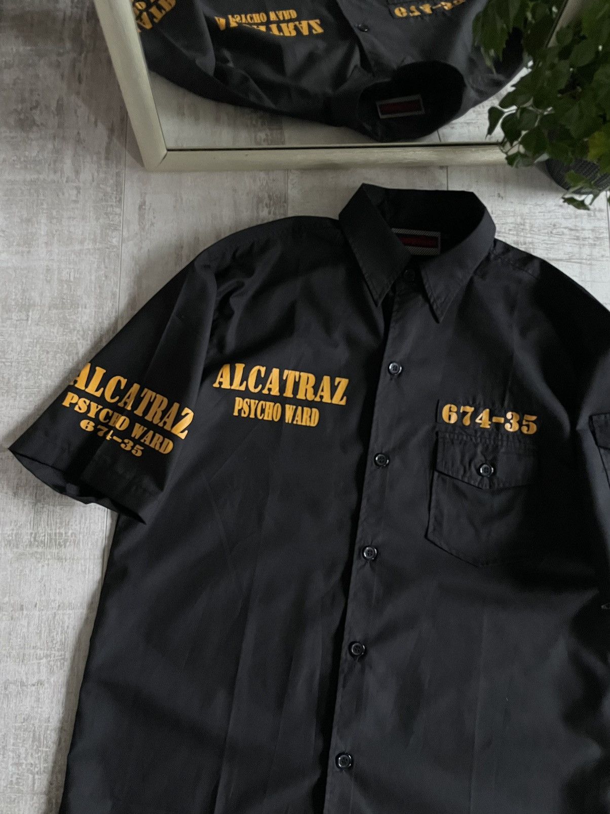 Japanese Brand × Vintage Vintage Alcatraz Psycho Ward Shirt 90’s Prison 674-35 RARE Size US L / EU 52-54 / 3 - 2 Thumbnail
