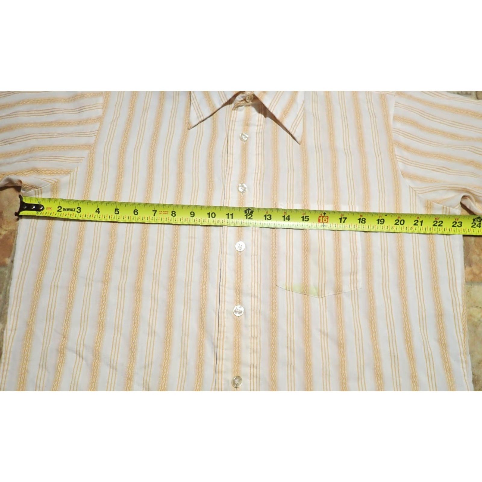 Vintage VINTAGE Manhattan Shirt Mens L Brown Abstract Stripe Disco Rockabilly MCM 60's 70's Button-Front Short Sleeve Size US L / EU 52-54 / 3 - 6 Thumbnail