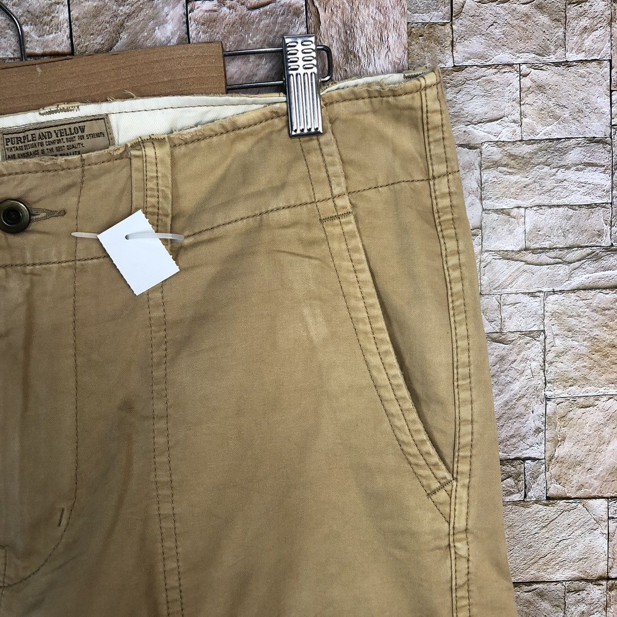 Japanese Brand DL Purple & Yellow Brown Cargo Multipocket Pants #A333 Size US 31 - 9 Thumbnail