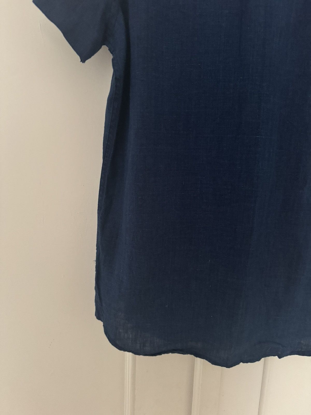 Taylor Stitch Taylor Stitch Embroidered Short Sleeve Western Indigo Linen Size US XS / EU 42 / 0 - 12 Thumbnail