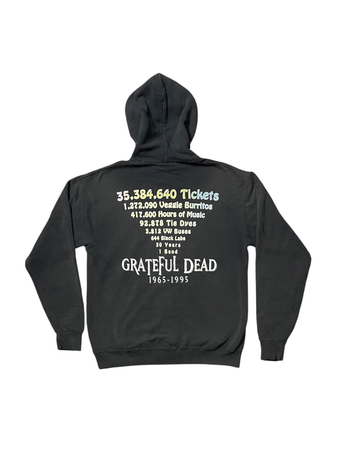 Band Tees VINTAGE 1996 GRATEFUL DEAD TOUR STATS ZIPPER HOODED RARE Size US M / EU 48-50 / 2 - 2 Thumbnail