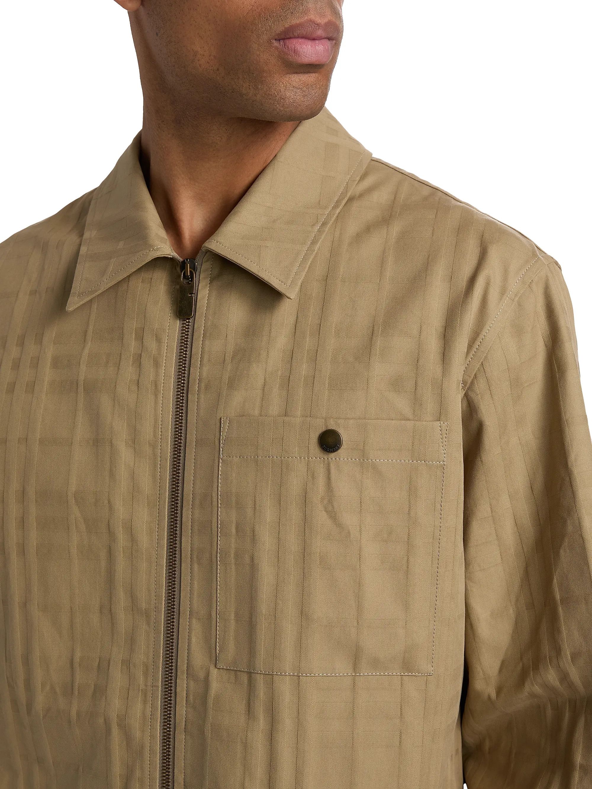 Burberry os11x0526 Oakwell Point Collar Cotton Overshirt in Beige Size US M / EU 48-50 / 2 - 6 Thumbnail