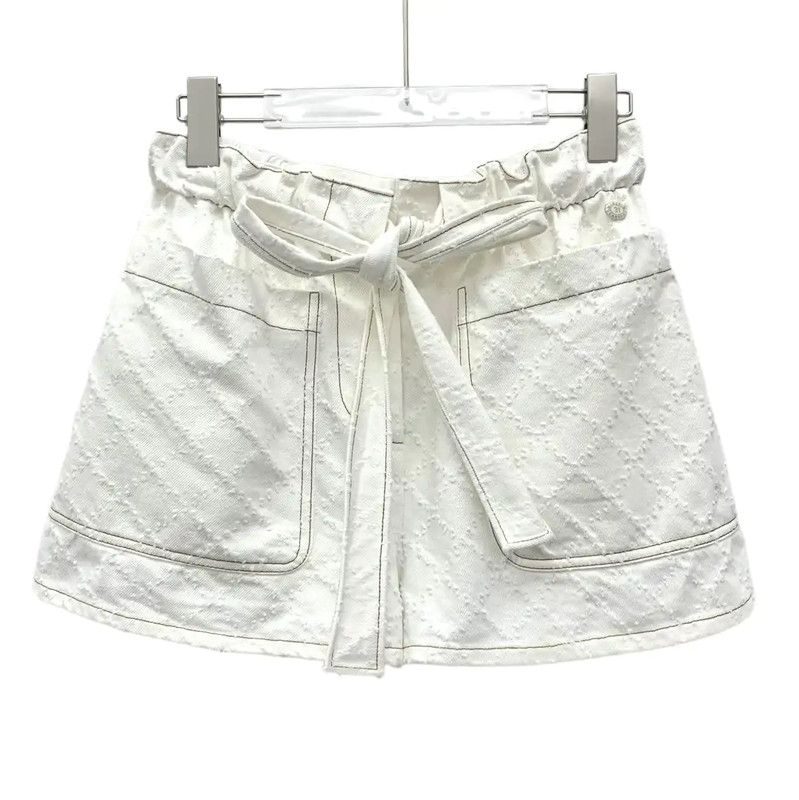 Chanel Chanel White Cotton Women's Shorts 0089 Size 23" - 1 Thumbnail