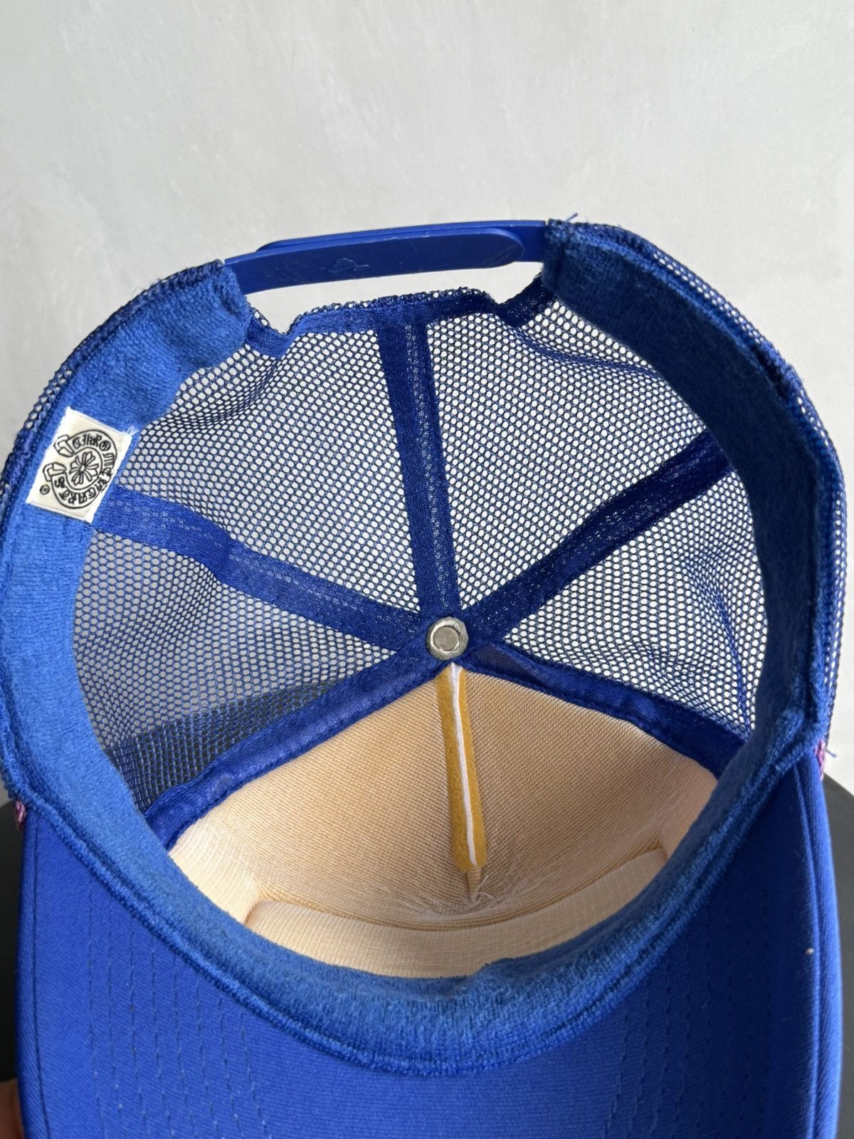 Chrome Hearts Chrome Hearts - Vintage Red on Blue FUCK Trucker Hat Size ONE SIZE - 6 Thumbnail