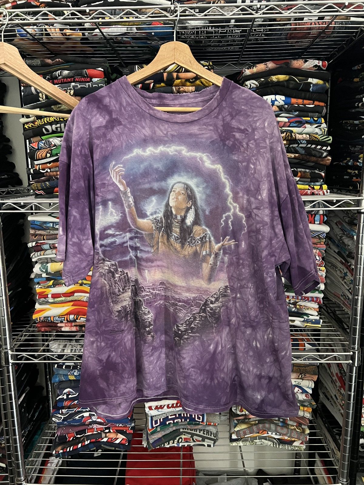 The Mountain 1999 Native American Lightning Fantasy Tee Art Tie Dye Size US XL / EU 56 / 4 - 1 Thumbnail