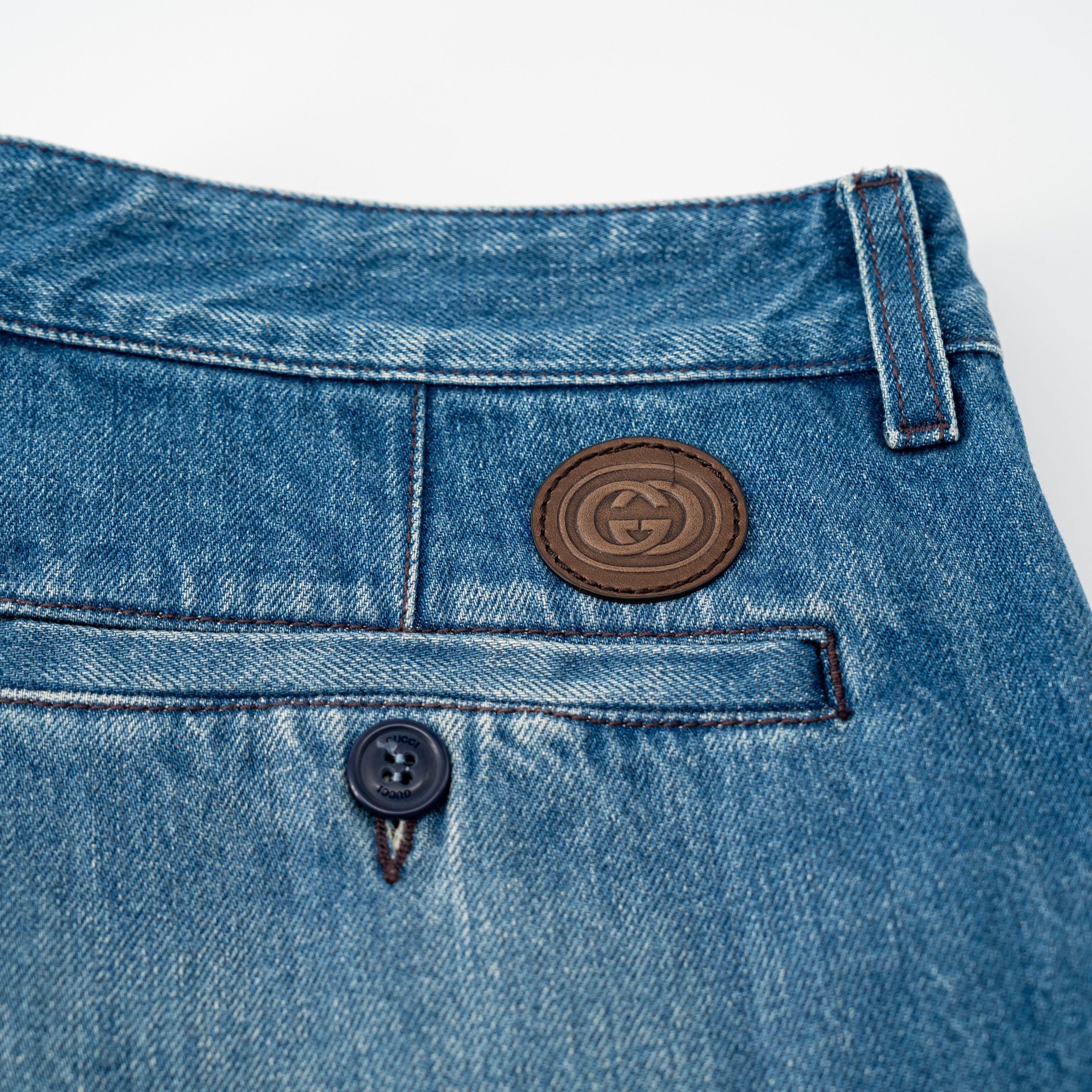 Gucci 50 L - Gucci Washed Jeans Organic Denim Pant with Patch Blue Size US 34 / EU 50 - 6 Thumbnail