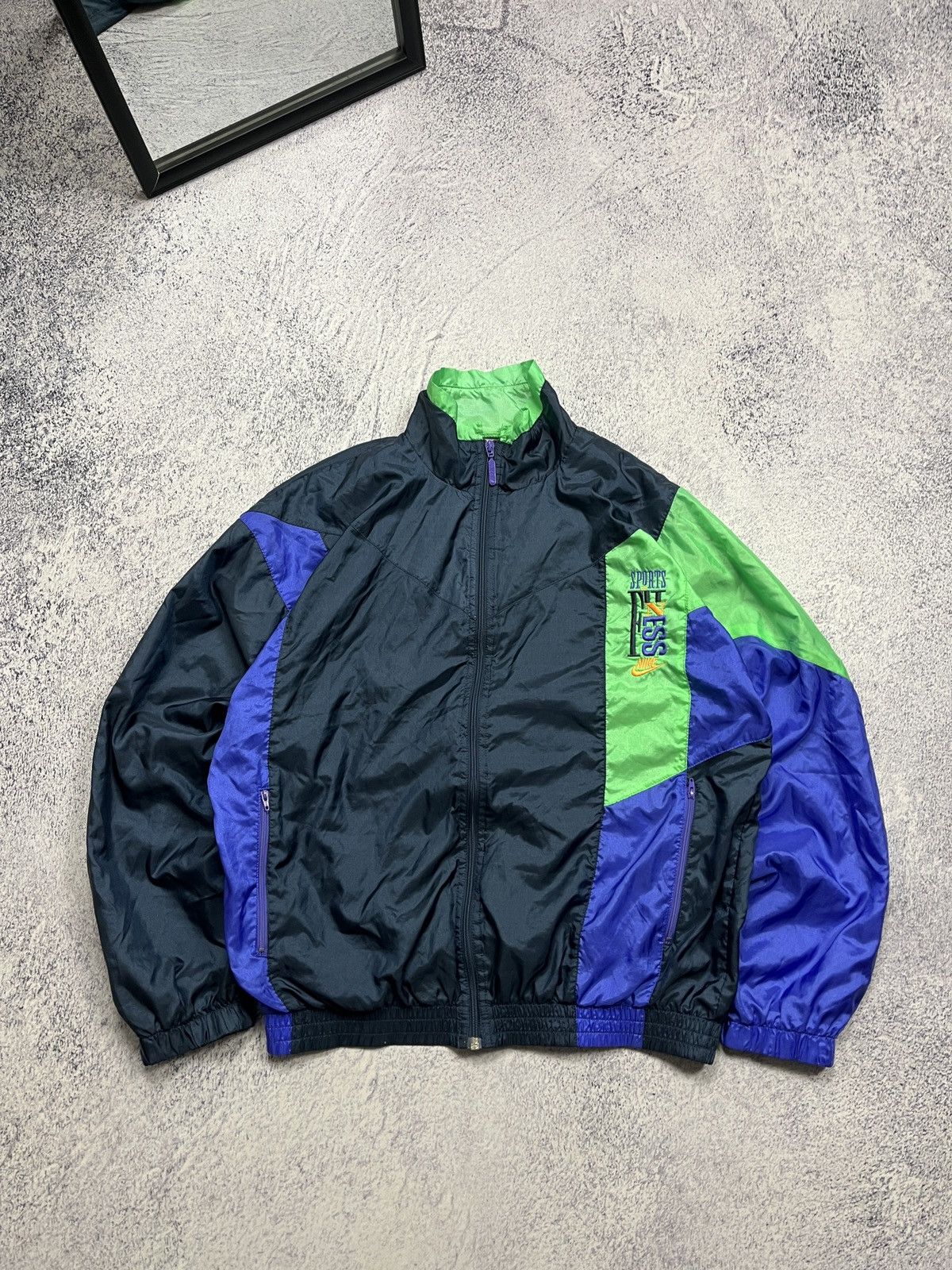 Nike × Vintage Nike Swoosh Y2k 90s Oversized Nylon Retro Track Jacket Size US M / EU 48-50 / 2 - 1 Thumbnail