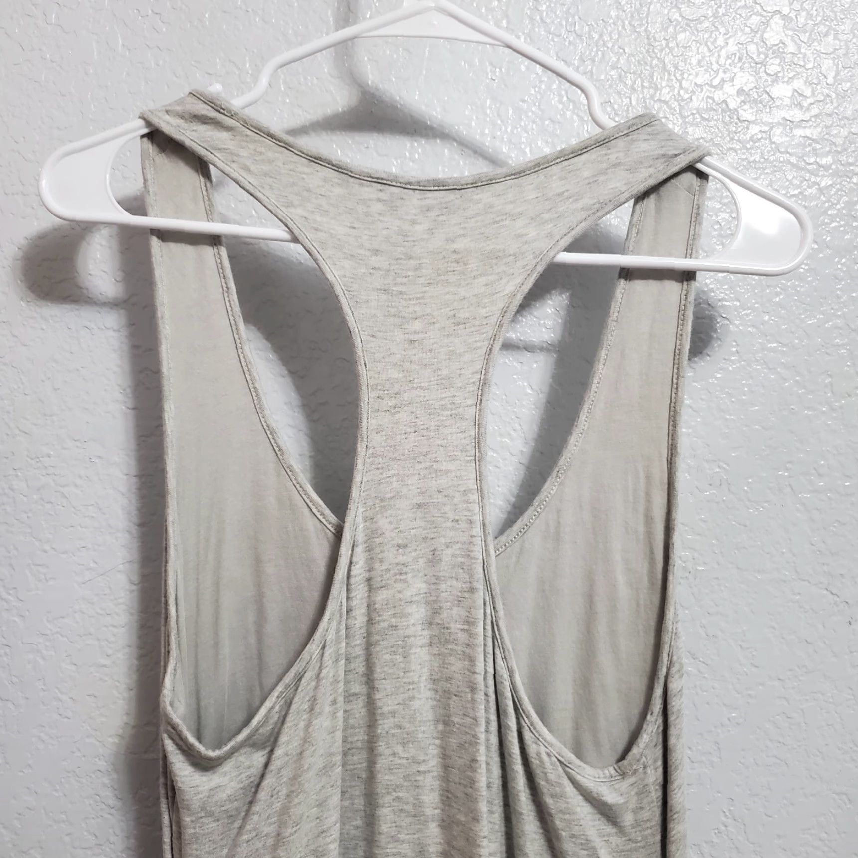 Athleta VINTAGE Athleta Maxi Dress Women MP Gray Racerback Tank Ruched Side Slit Stretch Beachy Size M / US 6-8 / IT 42-44 - 5 Thumbnail