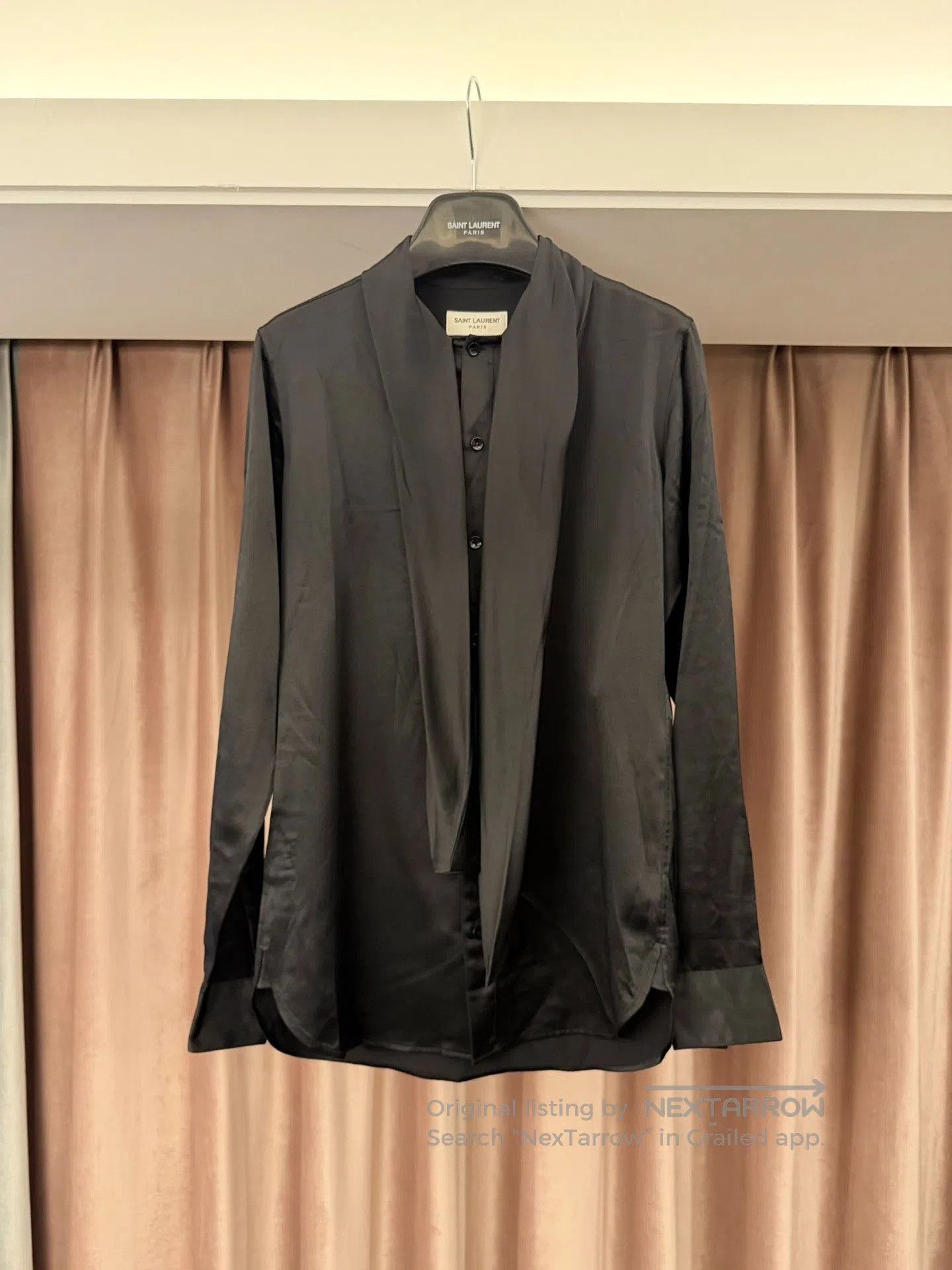 Saint Laurent Paris Saint Laurent Silk Bow Tie Shirt. Size US M / EU 48-50 / 2 - 1 Thumbnail