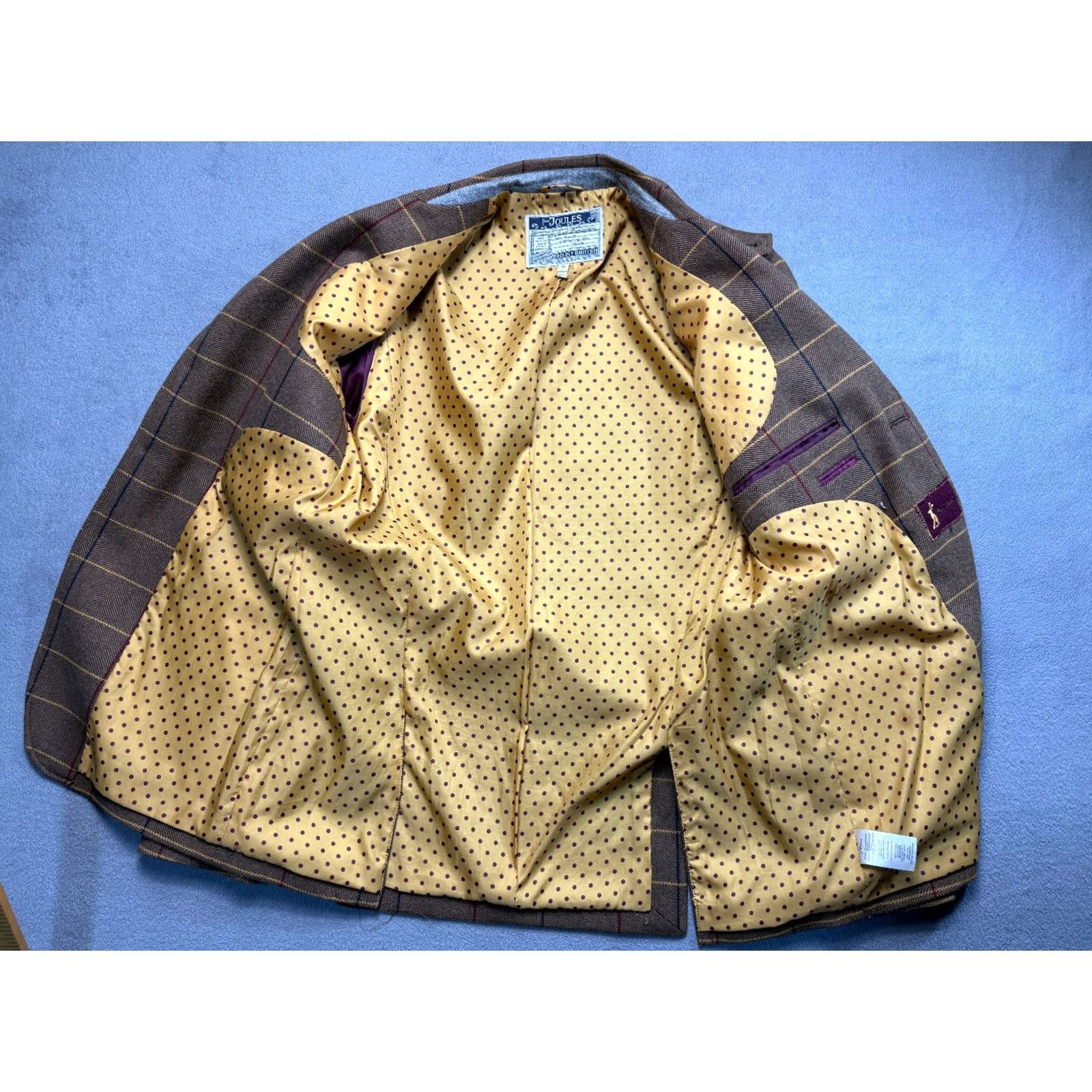 Vintage Joules Blazer Jacket Wool blend brown mens M Size 40R - 2 Thumbnail