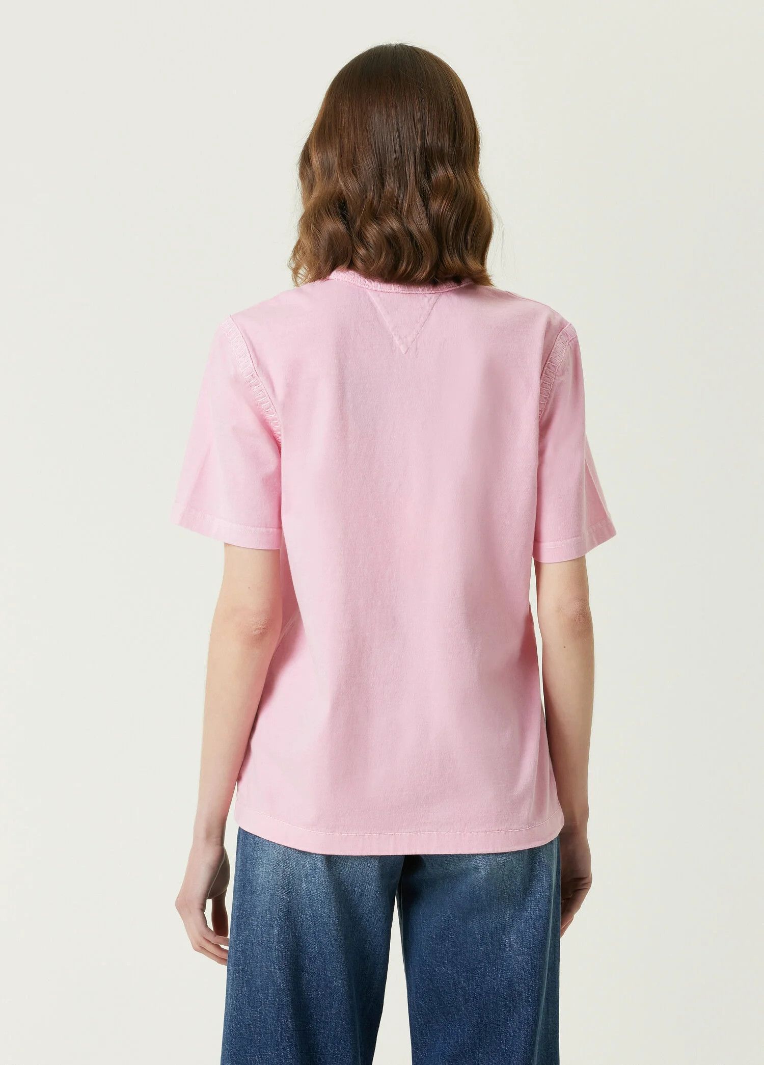 Bottega Veneta BOTTEGA VENETA Overlock light pink cotton t-shirt Large q Size L / US 10 / IT 46 - 5 Thumbnail