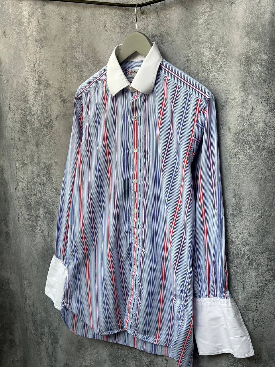 Designer Turnbull & Asser Stripe Dress Shirt Button Up England Luxury Size US L / EU 52-54 / 3 - 1 Thumbnail