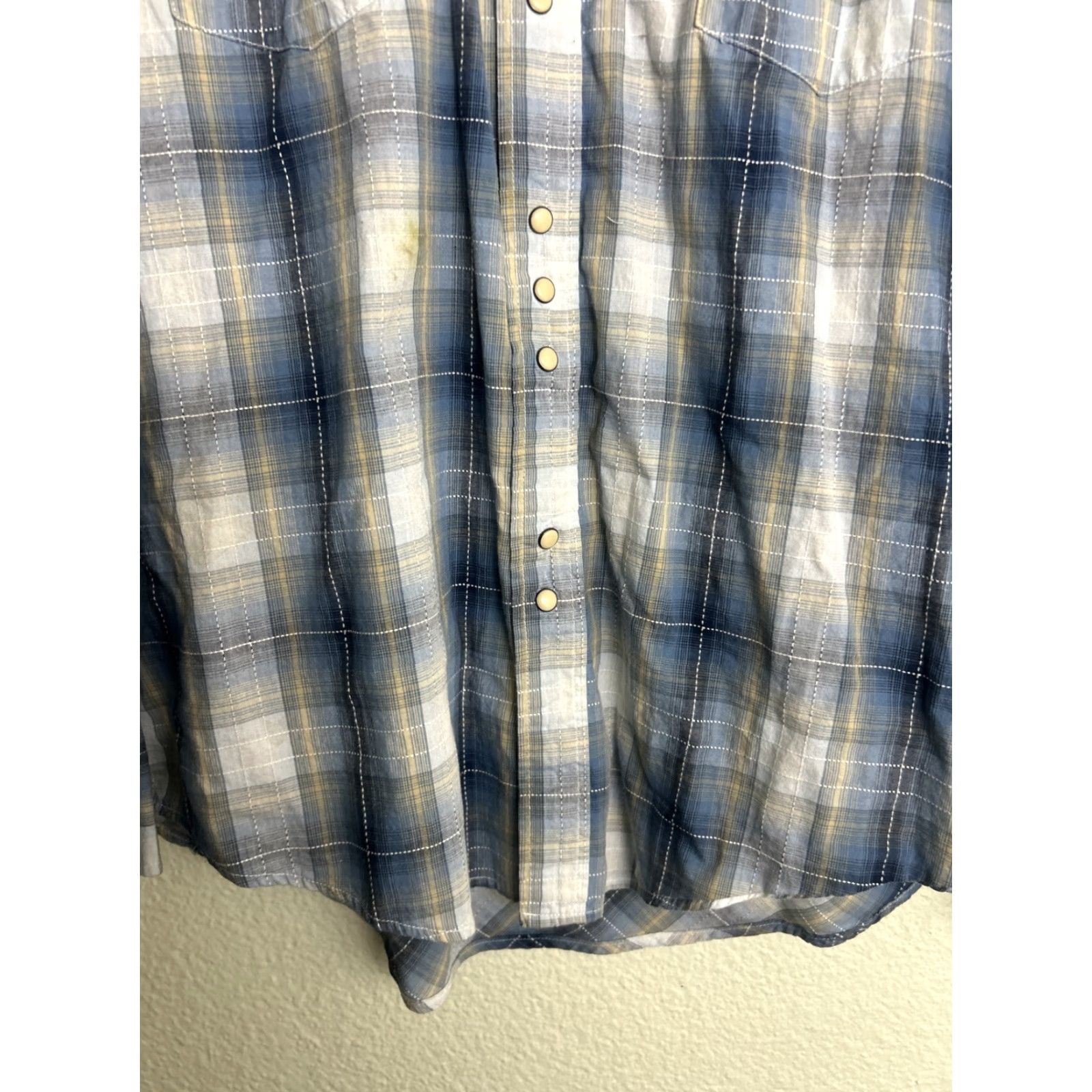 Roper VINTAGE Roper Shirt Plaid Blue Long Sleeve XL Mens Cotton Pearl Snap Button-Up Size US XL / EU 56 / 4 - 5 Thumbnail