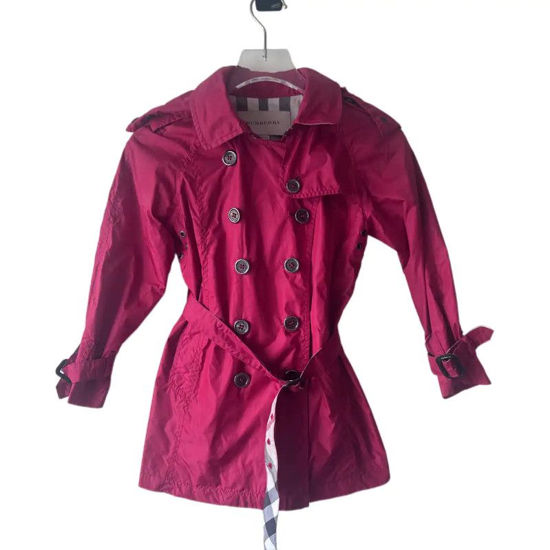 Burberry Burberry Spring Autumn Red Nylon Trench Coat Size XS / US 0-2 / IT 36-38 - 1 Thumbnail