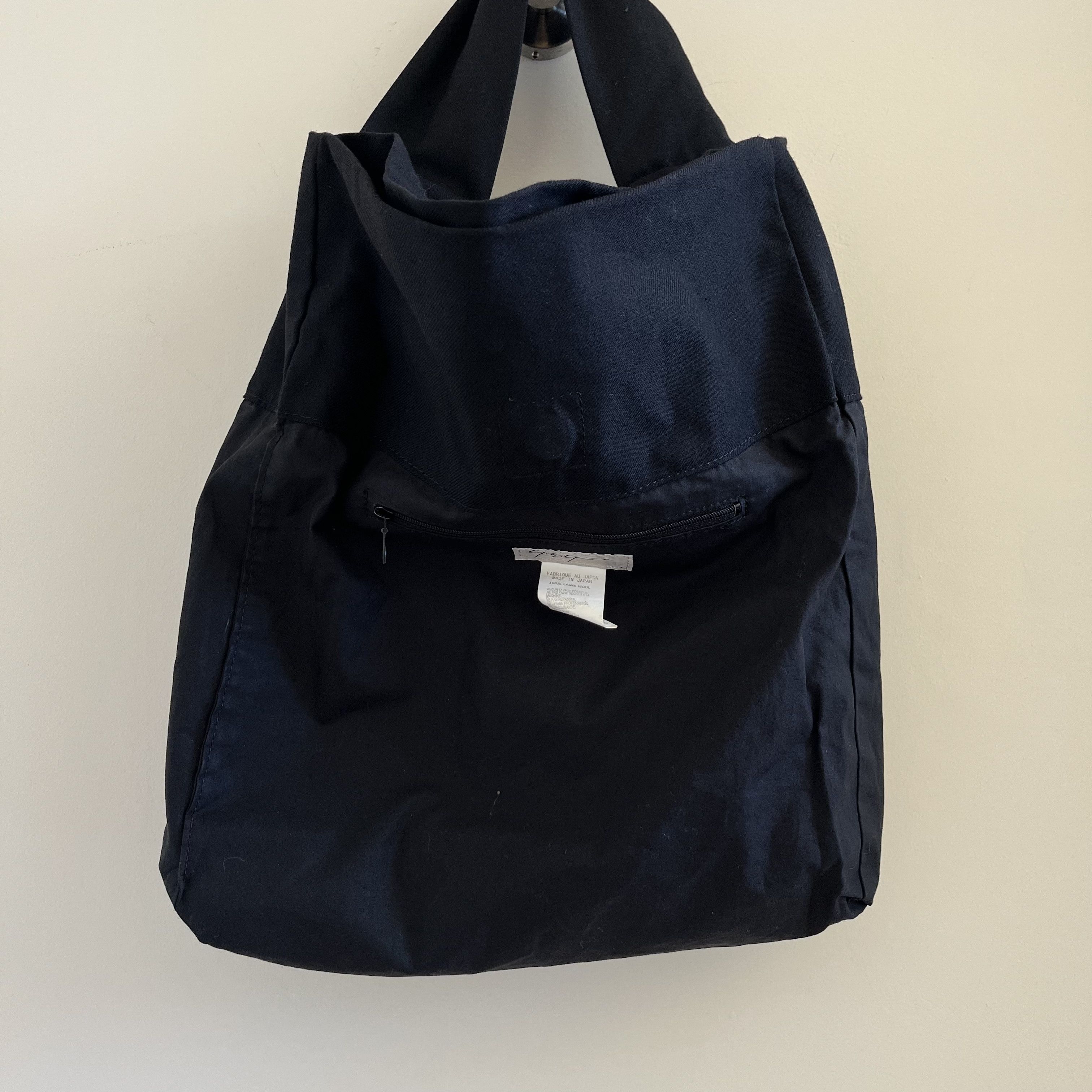 Yohji Yamamoto Yohji Yamamoto FEMME Wool Flat Handle Tote Bag Black Size ONE SIZE - 8 Thumbnail