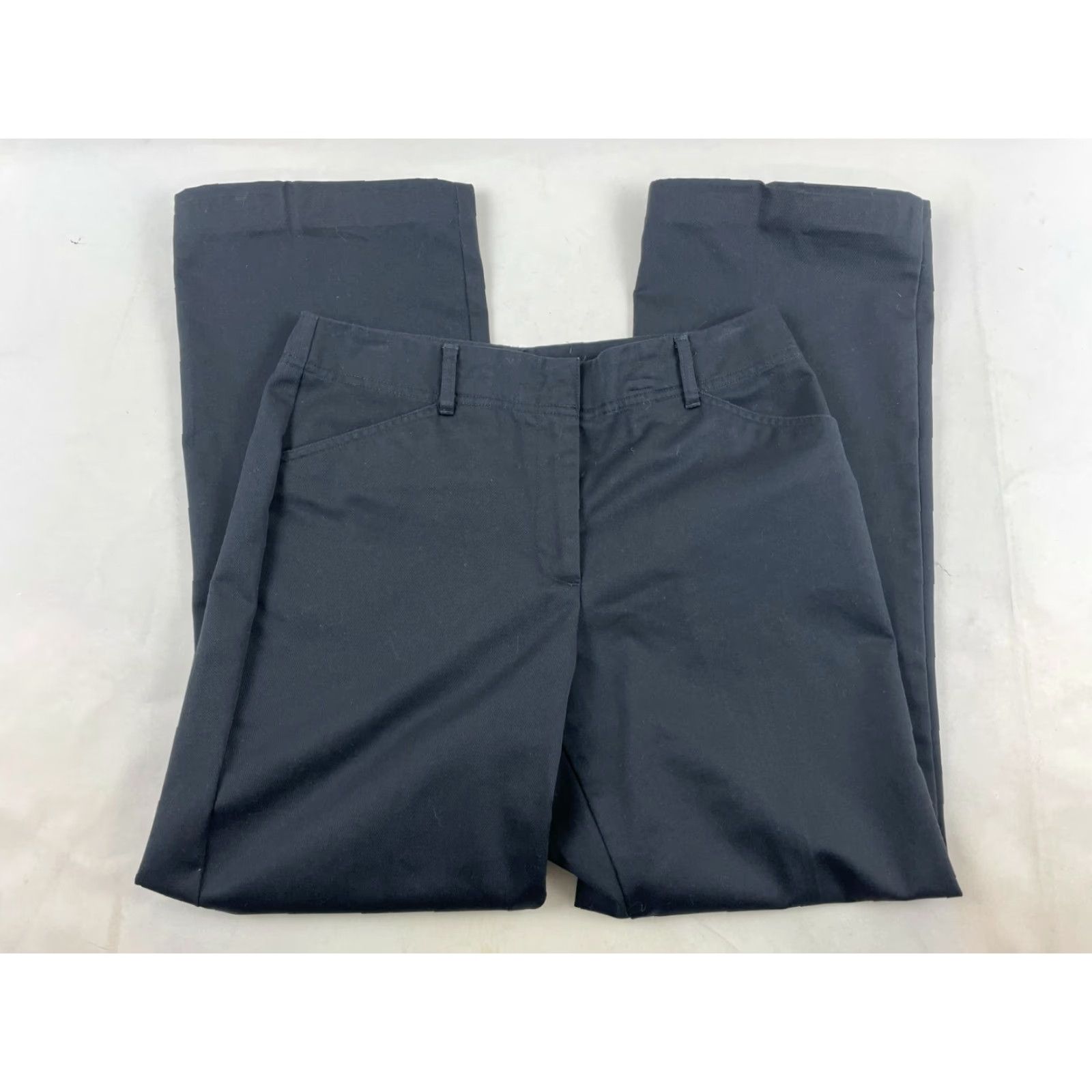 Vintage Land's End Dress Pants Women's 6 Black Flat Front Straight Hemmed to 28 Pockets Classic Casual Formal Dress Pants Mens Womens Girls Boys Size 28" / US 6 / IT 42 - 2 Thumbnail