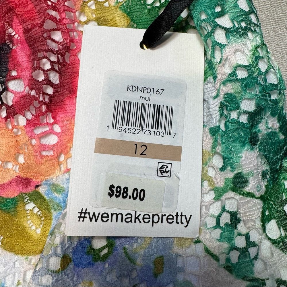 Other NWT New $98 Kensie Floral Shift Lace Dress Size 12 Size XL / US 12-14 / IT 48-50 - 8 Thumbnail