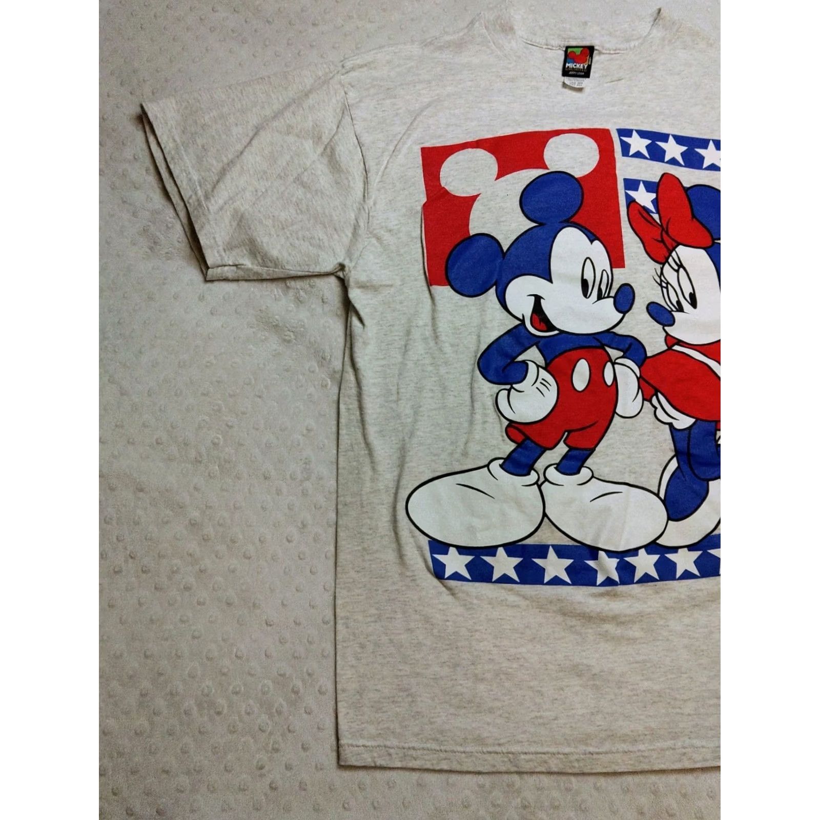 Mickey Unlimited VINTAGE Mickey Unlimited T Shirt Mens Large Mickey Minnie Mouse American Flag Gray Cotton 90s USA Graphic Print Size US L / EU 52-54 / 3 - 3 Thumbnail
