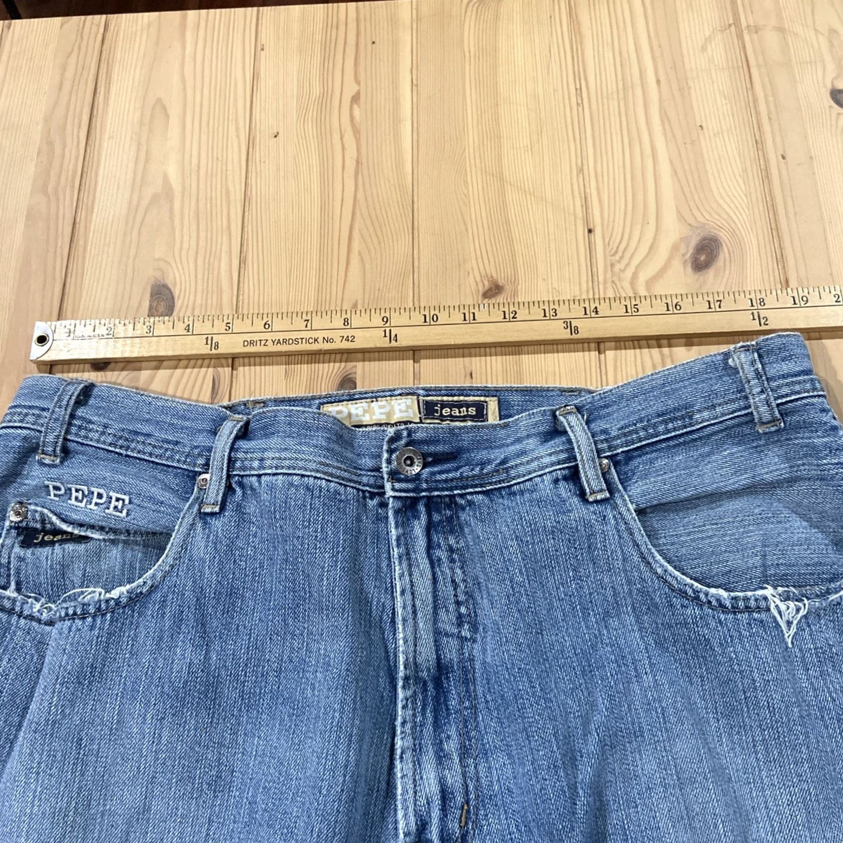 Pepe Jeans VINTAGE Pepe Jeans Jeans 42x33 Blue Hip Hop Skater Denim Baggy Straight 90s Mens Size US 42 / EU 58 - 4 Thumbnail