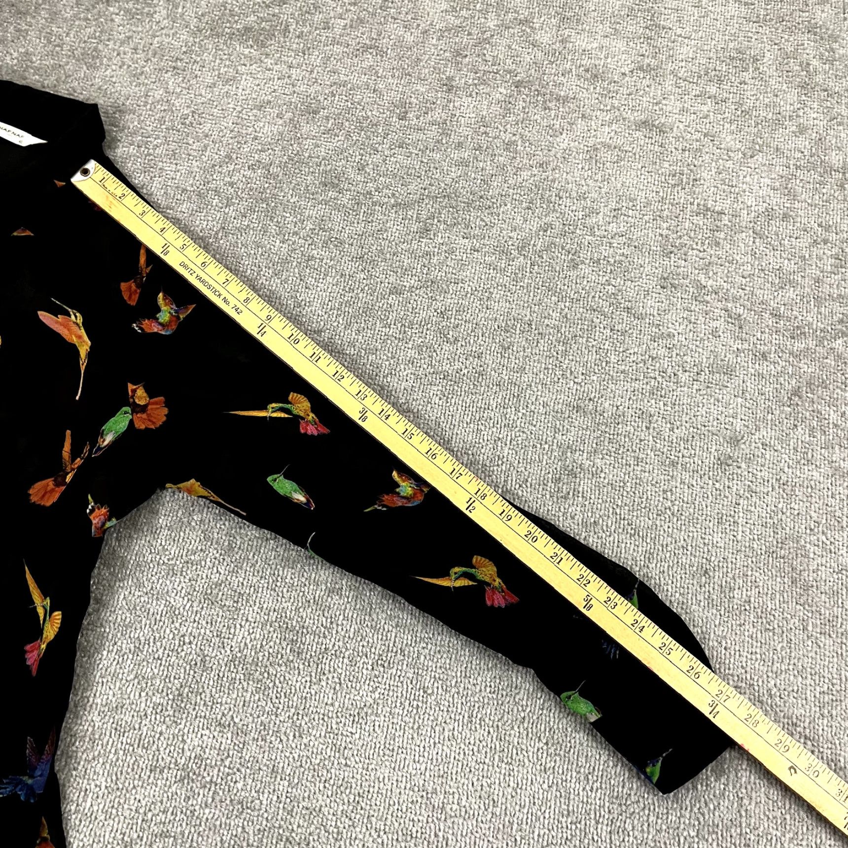 Vintage NAF NAF Shirt Womens 40 Black Sheer Hummingbird Button Up Vintage Paris 80s Womens Shirt Black Silk Blend Vintage Paris 80s Size S / US 4 / IT 40 - 5 Thumbnail