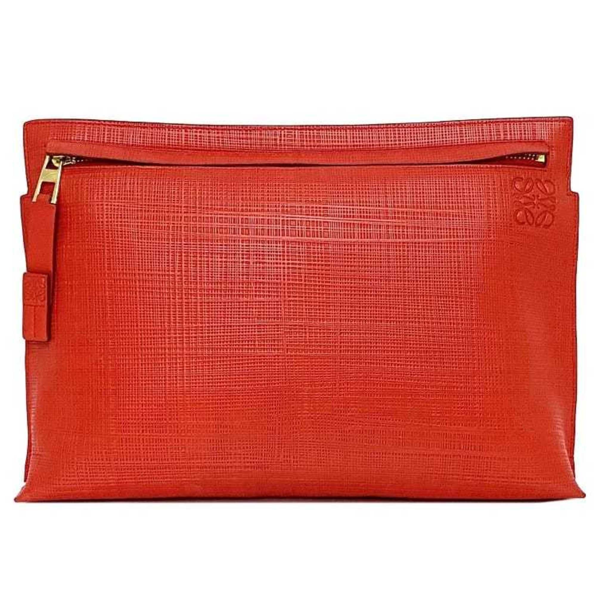 image of Loewe Clutch Bag Red Repeat Handbag Leather Anagram Ladies in Red Color, Women's