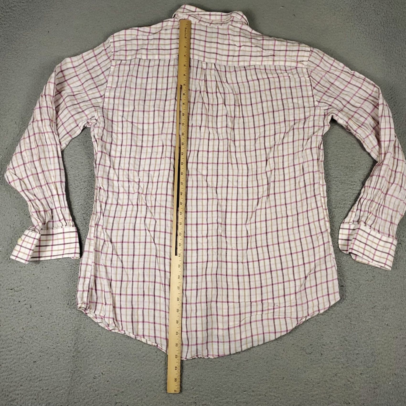 Peter Millar Peter Millar Shirt Mens XL Pink Beige Check Linen Button Up Long Sleeve Clothing White? Size US XL / EU 56 / 4 - 3 Thumbnail
