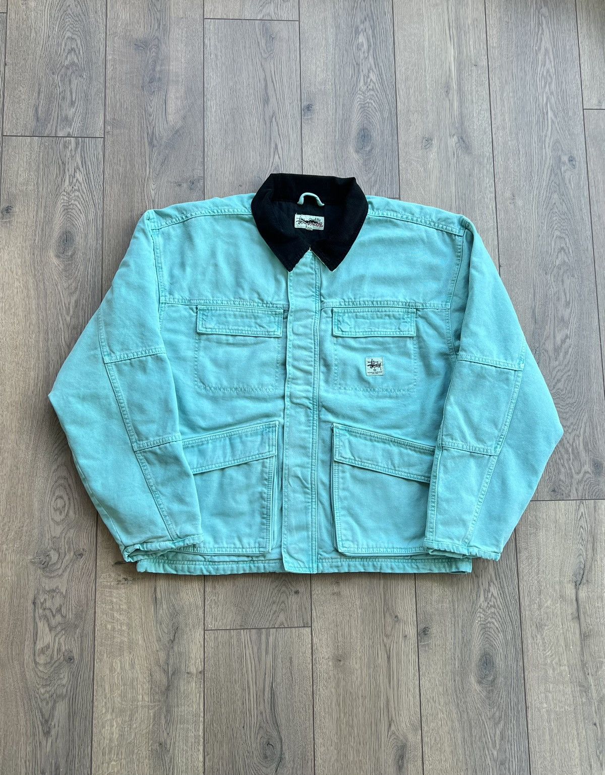 Stussy Stussy Washed Canvas Work Jacket Light Blue XL Size US XL / EU 56 / 4 - 1 Thumbnail