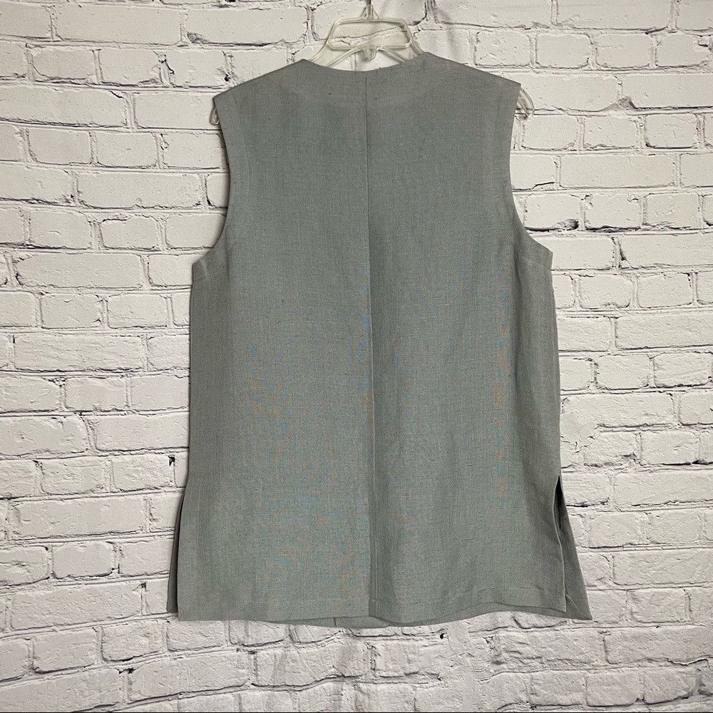 Harve Benard New Harve Benard Blue Linen Vest Size 12 Size XL / US 12-14 / IT 48-50 - 6 Thumbnail