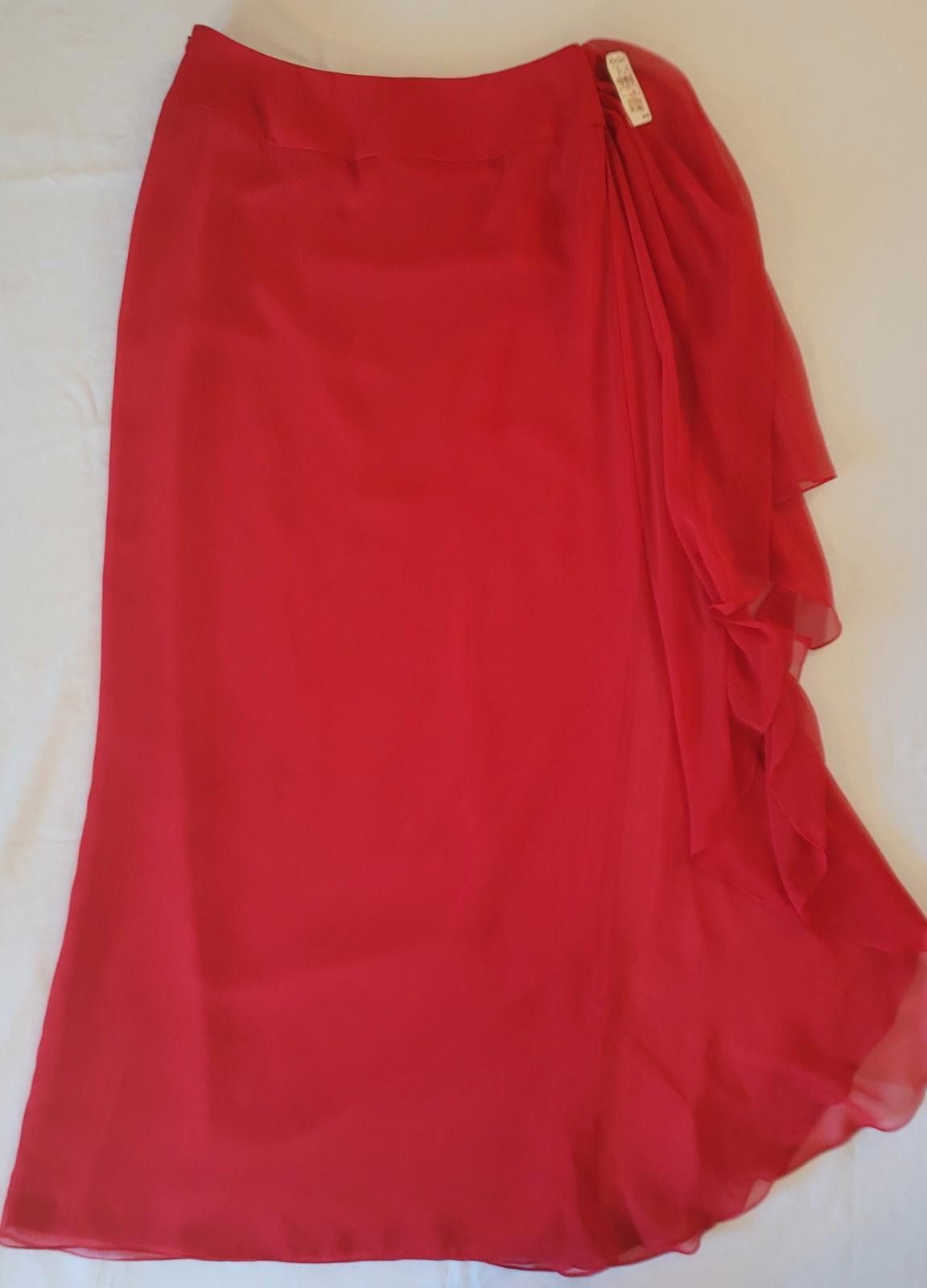 Designer NWT Victor Costa size 6 red dress skirt w/ thigh high slit Size 28" / US 6 / IT 42 - 1 Thumbnail