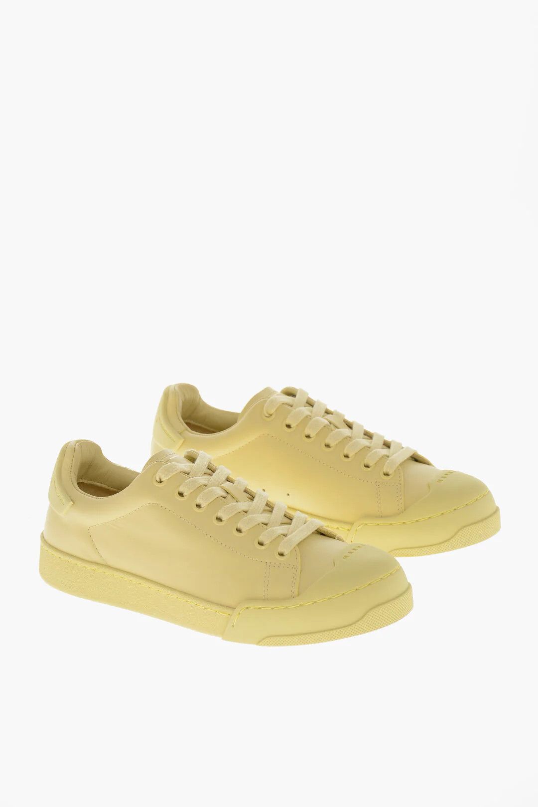 Marni og1mm0326 Leather Low-Top Sneakers in Yellow Size US 8 / IT 38 - 4 Thumbnail