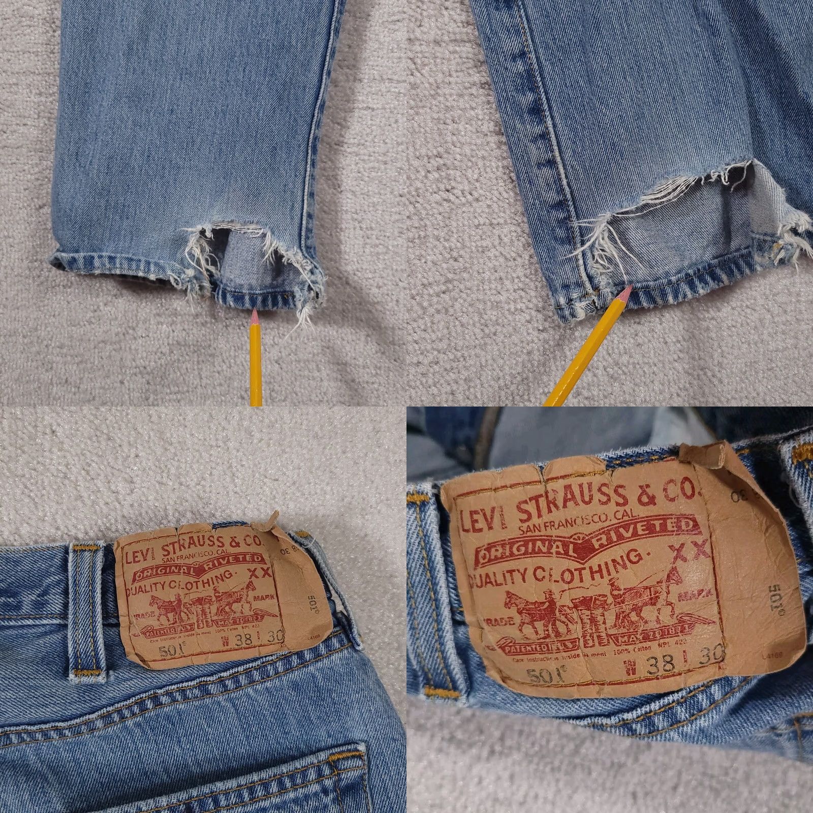 Levi's VINTAGE Levi's 501 Original Fit Button Fly Straight Leg Jeans Mens 38x30 Workwear Grunge Size US 38 / EU 54 - 10 Thumbnail