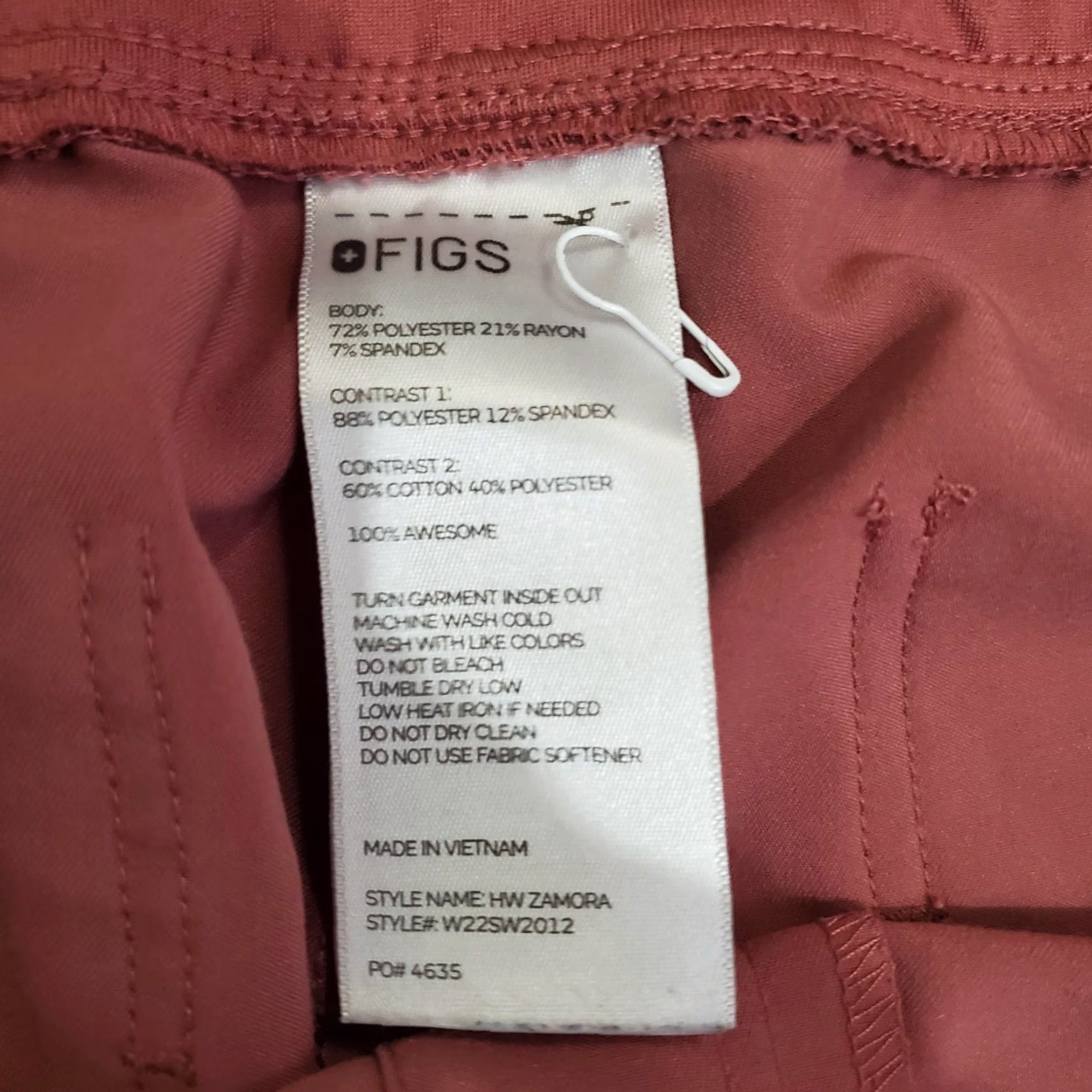 Vintage FIGS Zamora Jogger Scrub Pants Womens XXL Pink Technical Collection Workwear Size 40" / US 18 - 7 Thumbnail