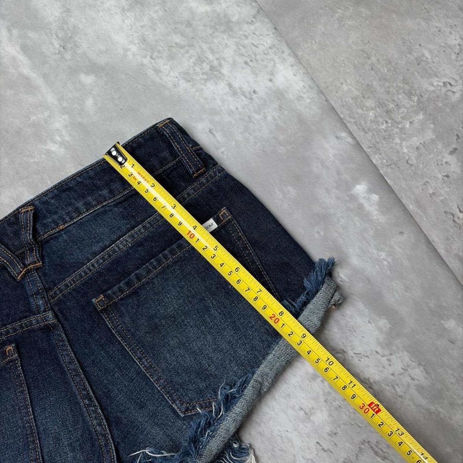 Volcom Y2K Dark Wash Volcom Stone Surf Grunge Mini Denim Shorts Size 42" / US 20 - 7 Thumbnail