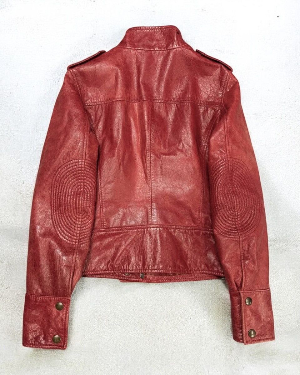 Dolce & Gabbana 1990s Dolce & Gabbana Red Biker Leather Jacket Size S / US 4 / IT 40 - 4 Thumbnail