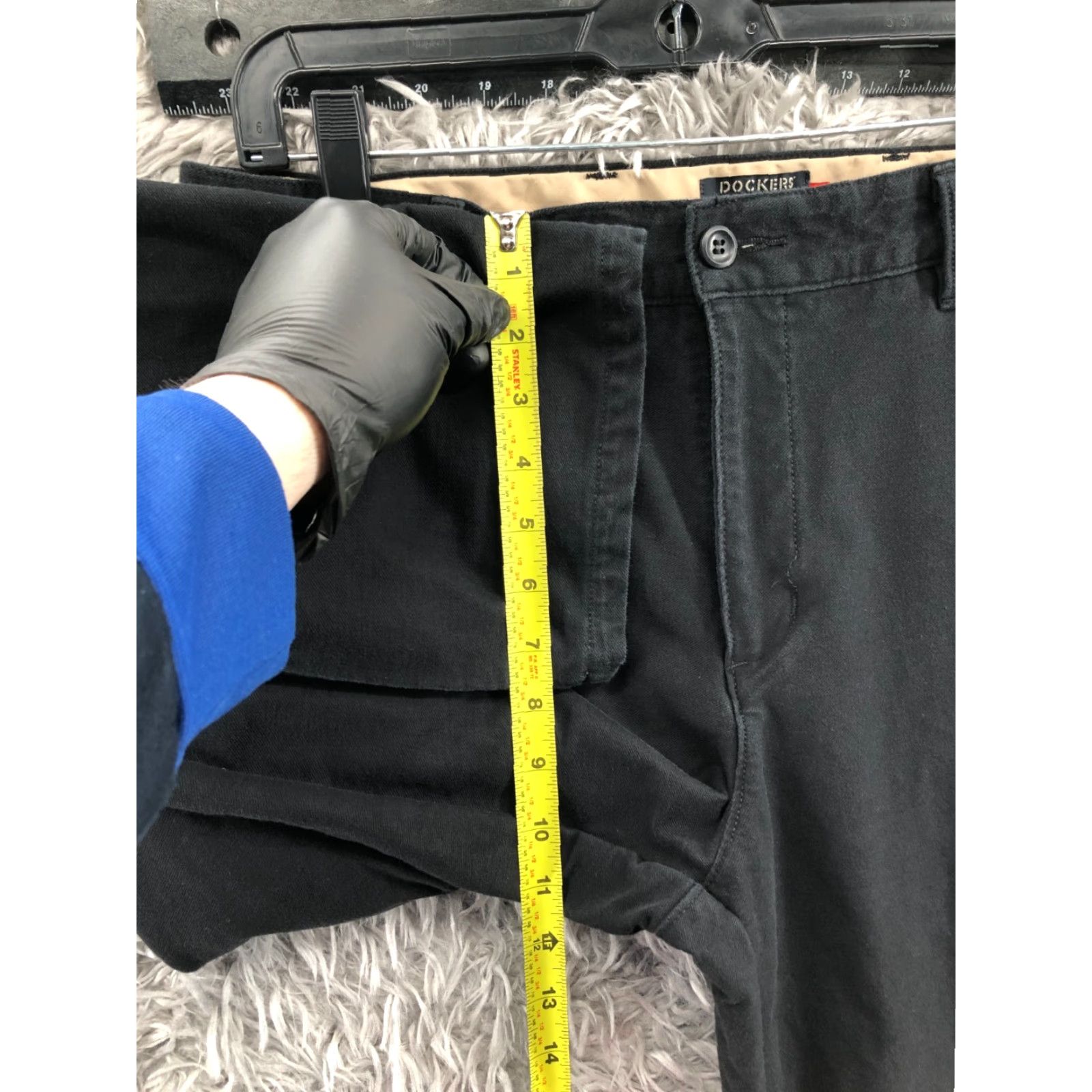 Dockers DOCKERS Signature Khaki Straight Pants Mens Regular 33 Black 5-Pocket Knit Stretch City Size US 33 - 4 Thumbnail