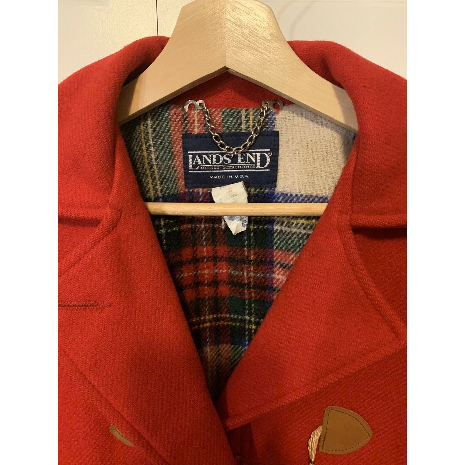 Lands' End Lands End Hooded Wool Parka coat toggle red womens sz M Size M / US 6-8 / IT 42-44 - 2 Thumbnail
