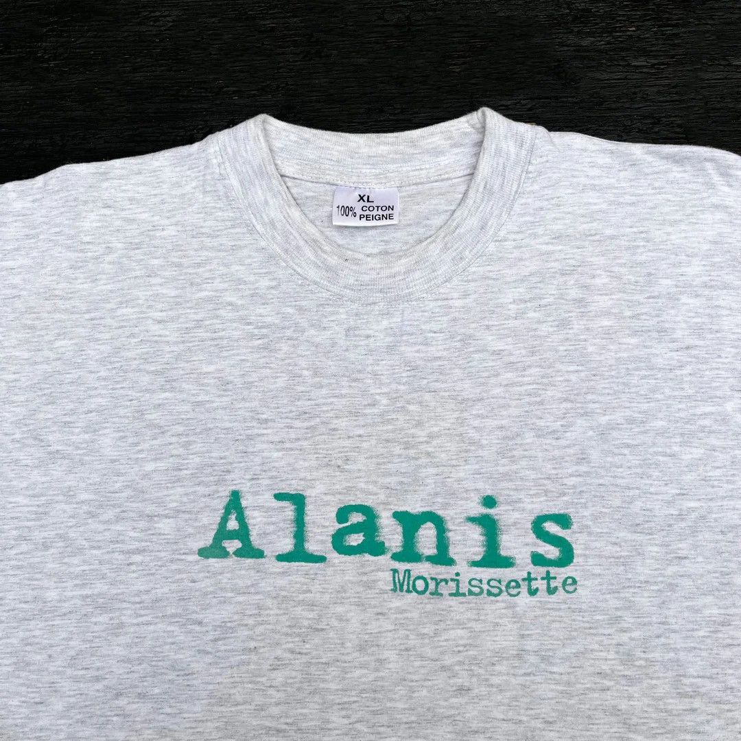 Band Tees Alanis Morissette 1996 90s Vintage Band Tour Concert T-Shirt Size US XL / EU 56 / 4 - 2 Thumbnail