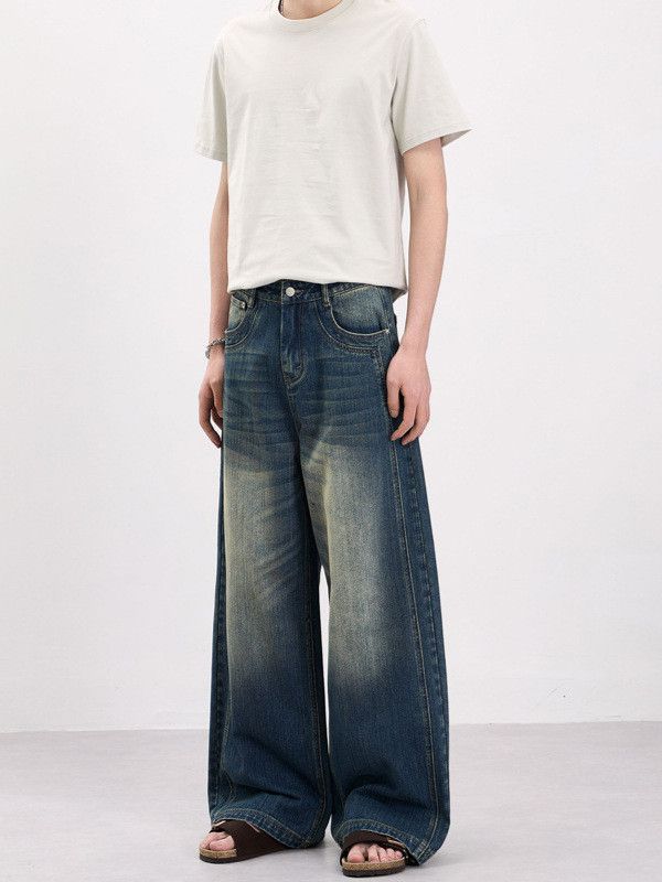 Vintage American High-Street Distressed Straight-Leg Jeans Versatile Size US 32 / EU 48 - 4 Thumbnail