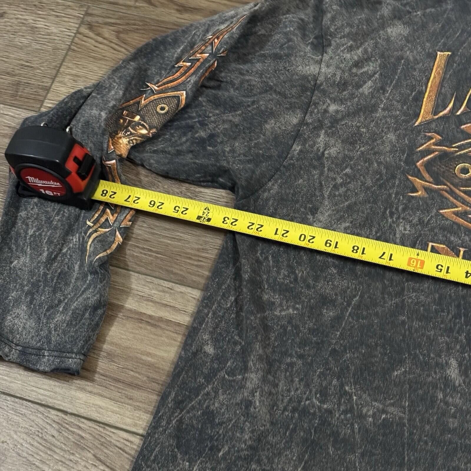 Anvil Vintage Y2K Black Acid Wash Laughlin Biker Henley Shirt Size US XL / EU 56 / 4 - 9 Thumbnail