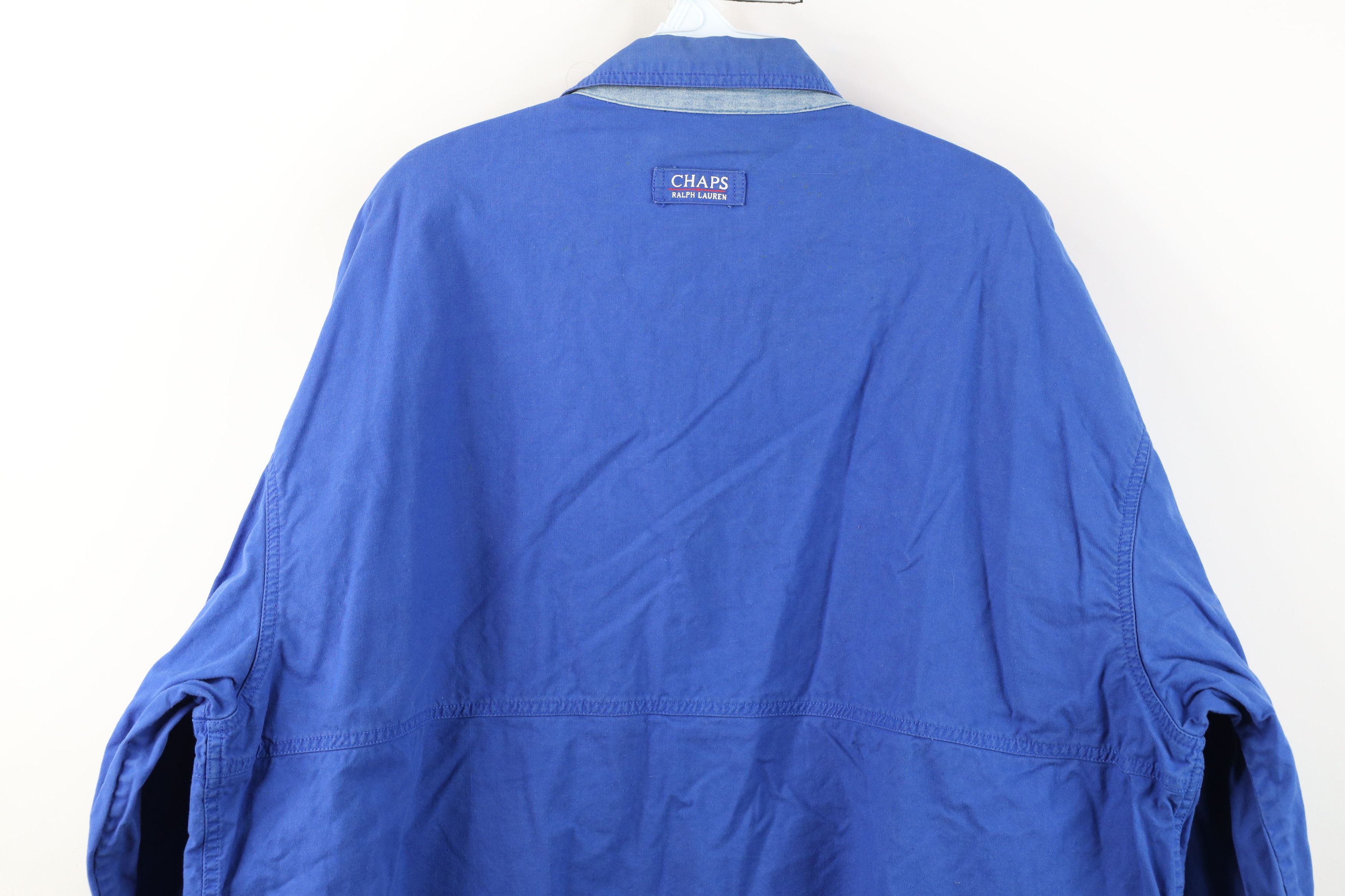 Ralph Lauren Vintage 90s Chaps Ralph Lauren Crest Cafe Bomber Jacket Blue Size US XL / EU 56 / 4 - 14 Thumbnail