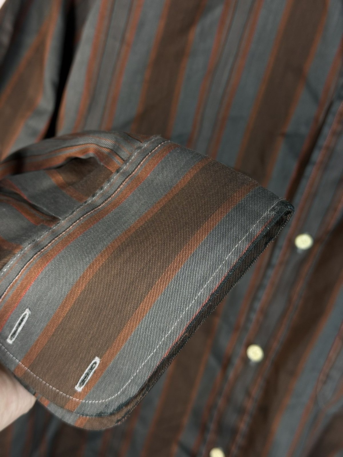 Yves Saint Laurent 90s Brown YSL Shirt Longlseeve France YSL Dress Shirt Size US L / EU 52-54 / 3 - 16 Thumbnail
