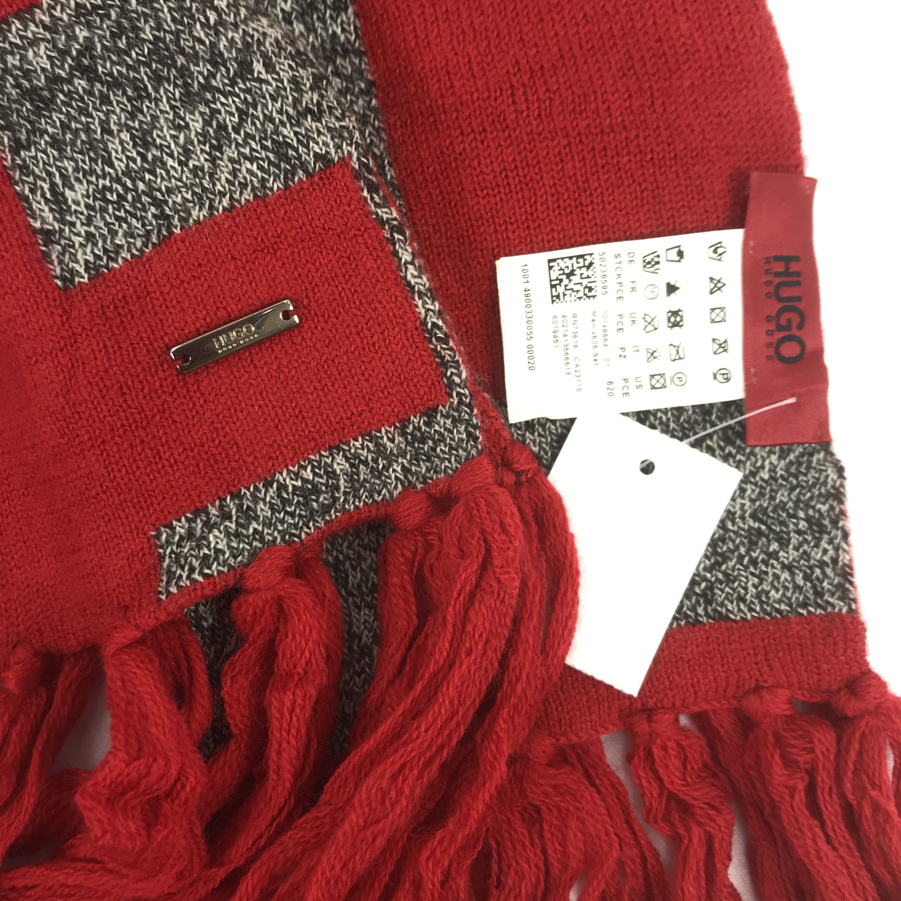 Hugo Boss Vintage Hugo Boss Scarf Ribbed Knit Muffler Winter Wool Size ONE SIZE - 4 Thumbnail
