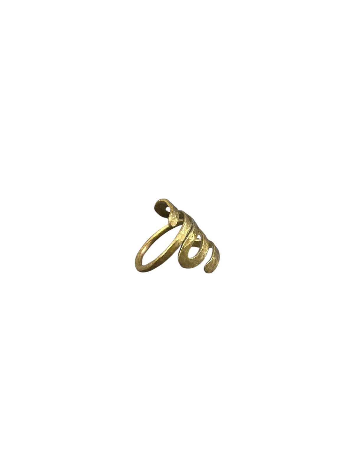 Japanese Brand 1980s JAPANESE HANDCRAFTED WABI-SABI SERPENT BRASS RING Size ONE SIZE - 8 Thumbnail